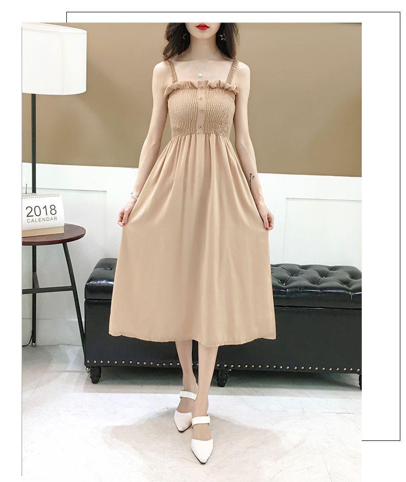 2026 Women's Plus Size Slimming Fairy Camisole Slip Dress with Pleated Hem for Summer