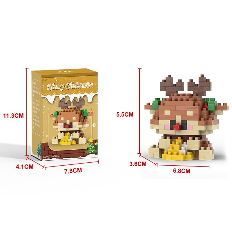 Vánoční dárky Stavebnice Série Santa Claus Sob Puzzle Sestavovací kostky Stolní dekorace Hračky pro dítě Vánoční dárek