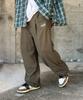 PEACEOFMIND Corduroy Balloon Pintuck Pants (Khaki)