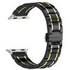 Bracciale orologio - MY-MONTRE - Universale 42/44/45/49mm - Ceramica nera - Intarsio dorato a specchio - Fibbia a farfalla