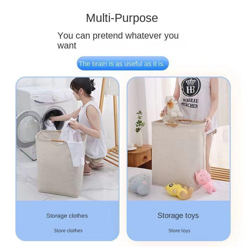 Waterproof Laundry Basket Cotton Linen Dirty Clothes Baskets Organizer Foldable Sundries Storage Bag Foldabling