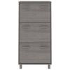 Shoe Cabinet HAMAR Light Grey 59.5 X 35 X 117 Cm Solid Pine Wood