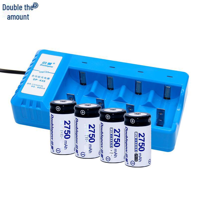 Double NiMH Rechargeable Battery Set with Intelligent Light, 1.2V 10000mAh for Water Heater