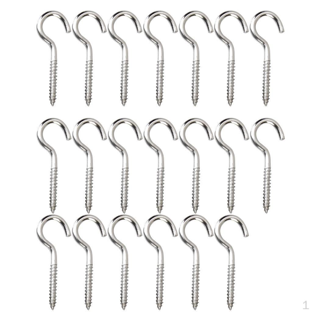 20 Pieces/ Pack Silver Open Eye Screw Hook 55 X 3.8mm