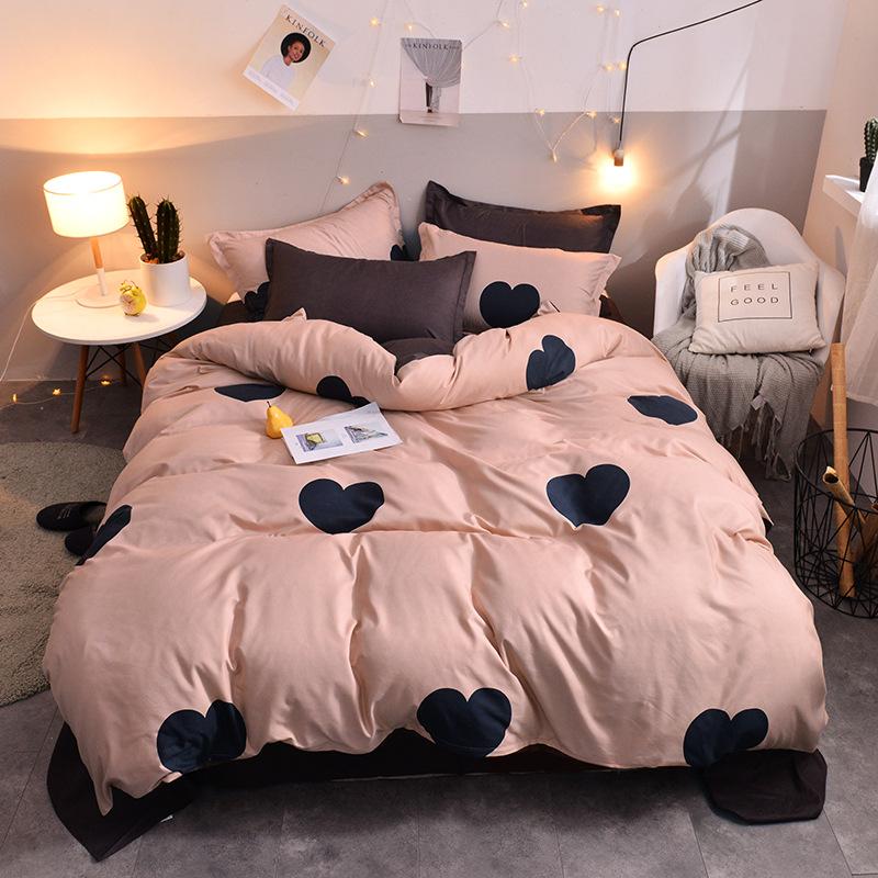 Bettwäsche-Sets, Bettbezug aus Baumwolle, für Einzelbett, Doppelbett, Queen-Size-Bett, Bettdecke/Bettbezug, Leinen-Set