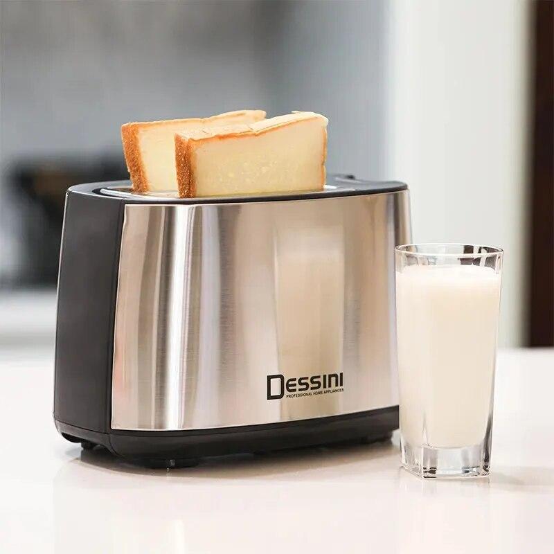 

Электрический тостер Dessini с 2 ломтиками и длинными слотами, электрическая фритюрница DS-3722, фритюрница из нержавеющей стали, кухонная мини-машина для завтрака
