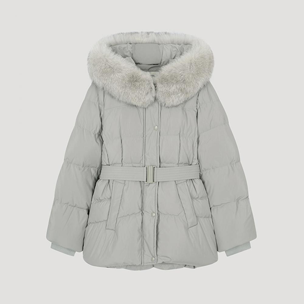 

She S miSS Fox Fur Hooded Duck Down Jumper SSdjpo42040 Lg light gray/55