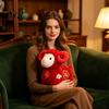 Plush Toy for Holiday Gifting Auspicious Sheep Toy, Chinese Zodiac Mascot Lamb Doll with Festive Fu Lucky Character Embroidery Character, Cute
