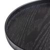 Rundes Serviertablett aus Holz, extra groß, rustikal, für Speisen und Snacks, Salatschüssel, Platte, Trageplatte für Schwarz