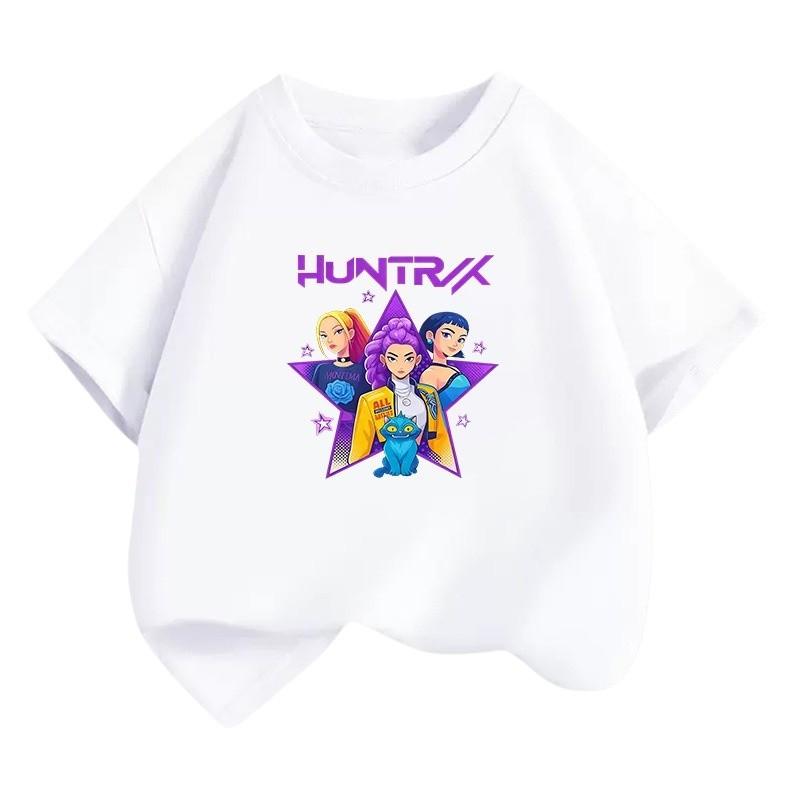 Канди-цветная милая детская футболка для девочек K-pop Охотники Зои Мира Руми Принт 110cm белый