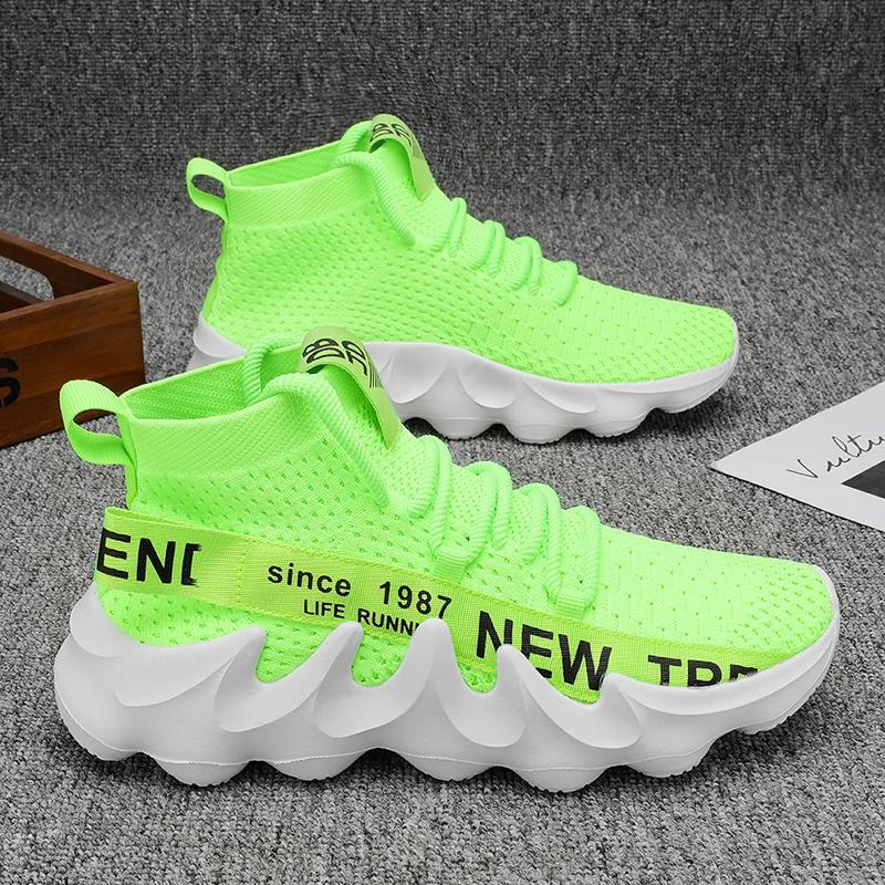 Men Outdoor Jogging Shoes Unisex Summer Casual Sneakes Chunky Breathable Women Thick Sole Non-Slip Zapatillas Botas Para Hombre