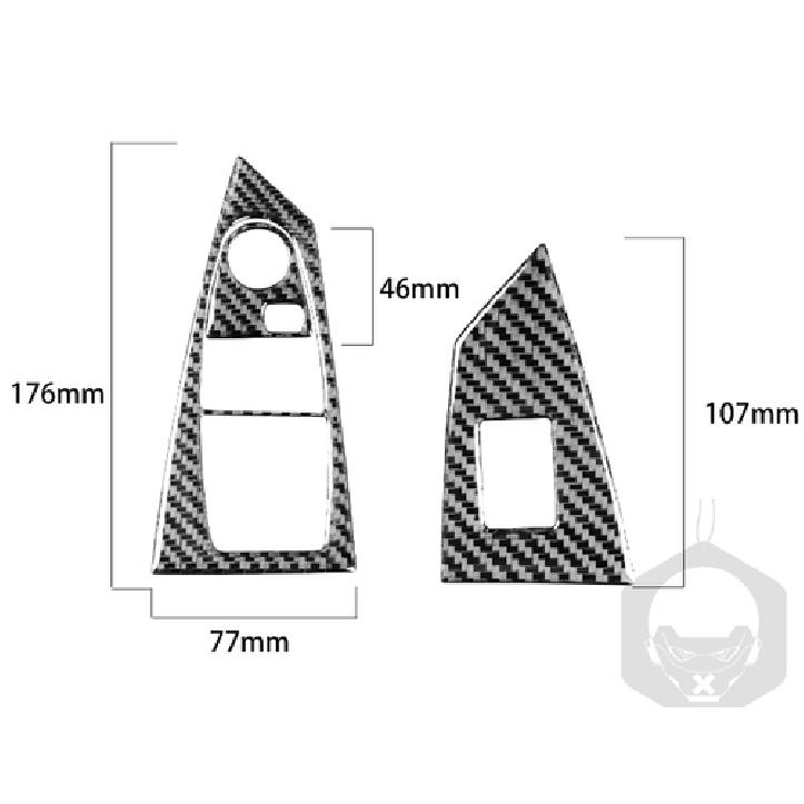 3Pcs Carbon Fiber Interior Window Lift Switch Cover Trim For BMW 6Series E63 E64