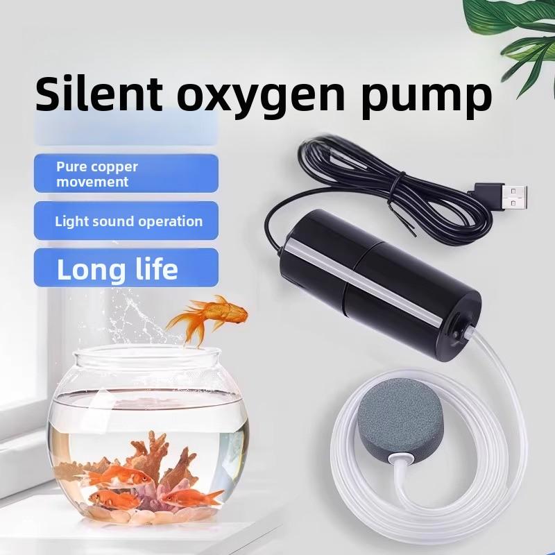 USB přenosné akvárium pro ryby, mini ultra tiché rybářské kyslíkové čerpadlo