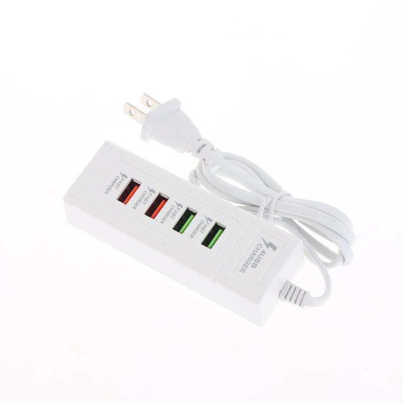 4 Ports Usb Quick Charger Charging Usb C Charger Power Strip Multi Splitter Adapter Portable Travel Charger
