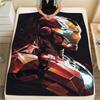Iron Man Poster Warm Flannel Blanket, Printed for Bed Sofa Chair, Ideal for Picnic Travel Home -HYQ38