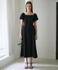 DEHEVE Square Neck Puff Dress [Black]