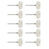 10pcs Dental Polishing Buffing Head Felt Wool Head Stainless Steel Mandrel Wheel Grinding Head