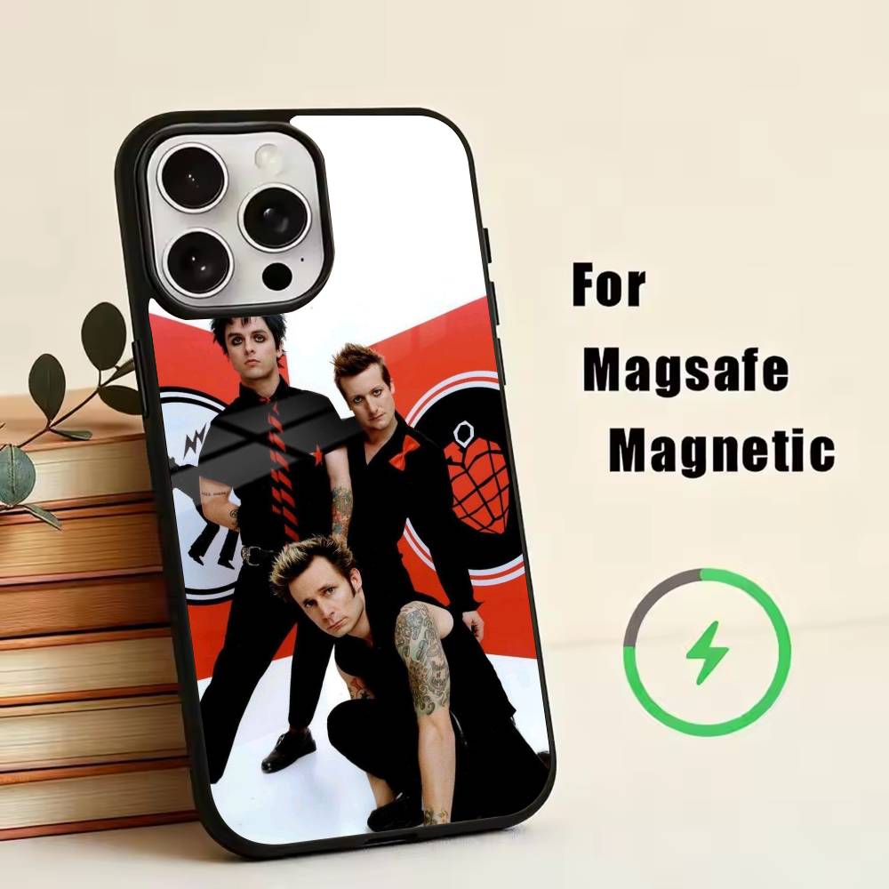 G-Green Day B-Band holiday Phone Case For iPhone17,16,15,14,13,12,11 Plus,Pro Magnetic For Magsafe Wireless Charging