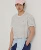 Binpolmen Unisex Striped Sorona Round Neck T-Shirt Gray