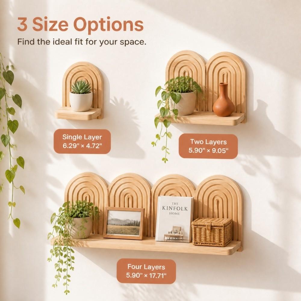 Multi Tier Wall Plant Holder Solid Wood Wooden Wall Shelf Blank Wall Space