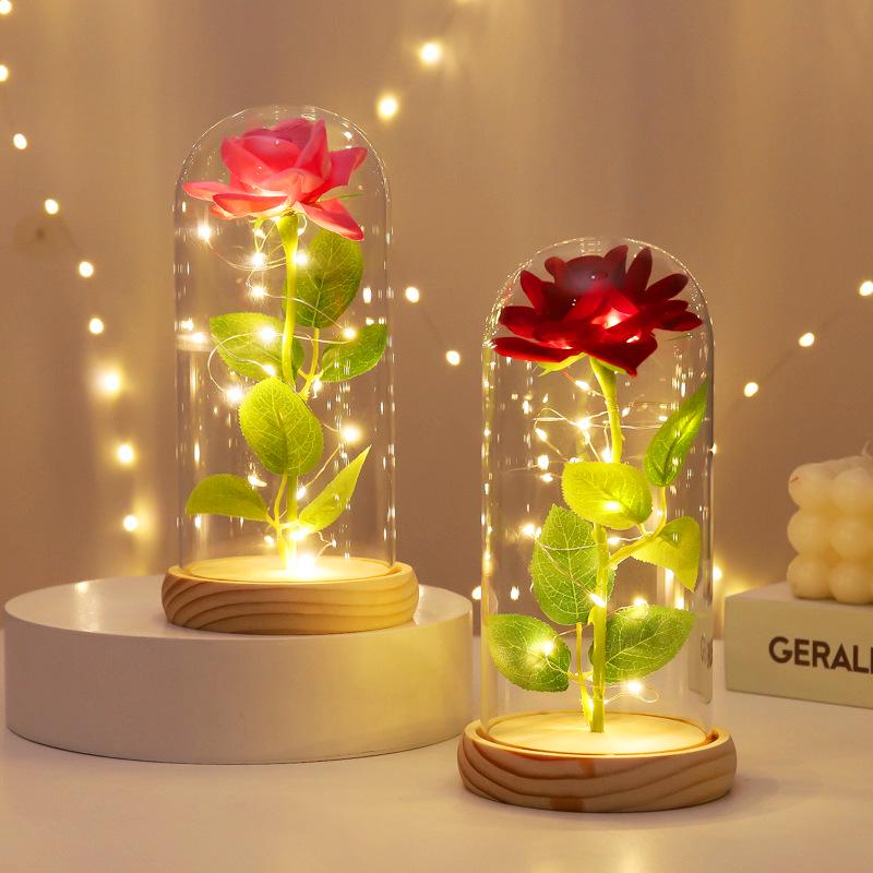 Preserved Rose Glass Dome Gift for Valentine's and Women's Day
