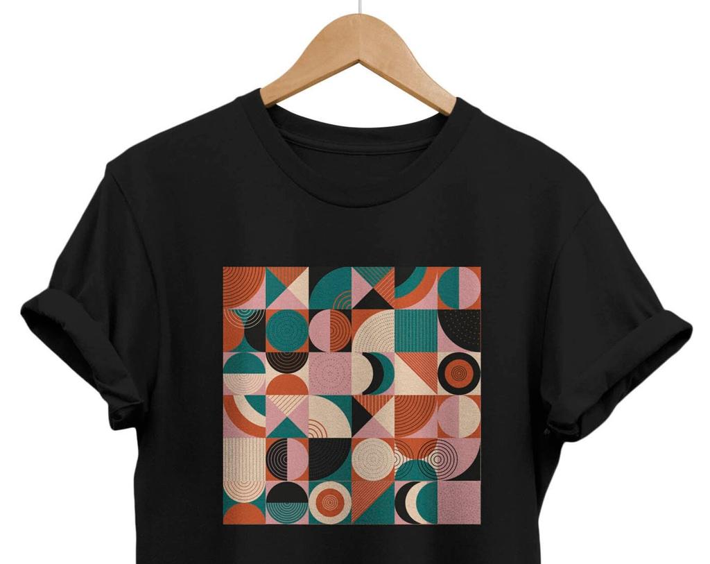 Abstraktes Geometrisches Kunst T-Shirt: Modernes Künstlerisches T-Shirt