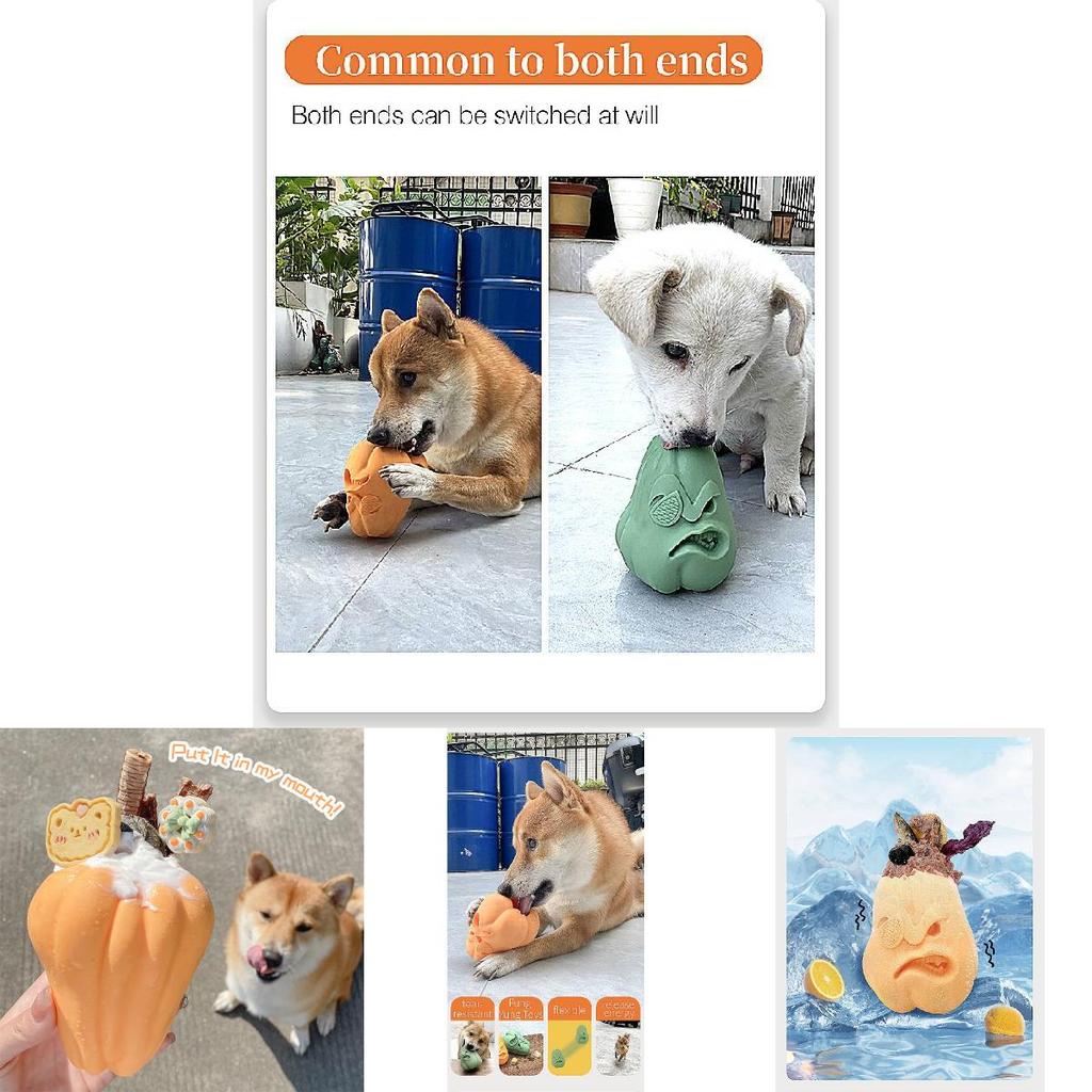 Durable Silicone Pet Food Toy Pumpkin Pirate Design For Dogs And Cats Anti-bite