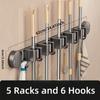 Wall Mounted Organizer Mop and Broom Storage Tool Rack Toilet Suction Cup Mop Wall Clamp Bathroom Non Punching