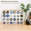 16/24 Grids Acrylic Coin Holder Clear Challenge Coin Display Box Military Medals Badges Display Case Versatile Home Decoration
