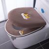 Soft Plush Toilet Seat Cover Set With Lid 2-Piece Winter Fall Bathroom Accessory Home Use