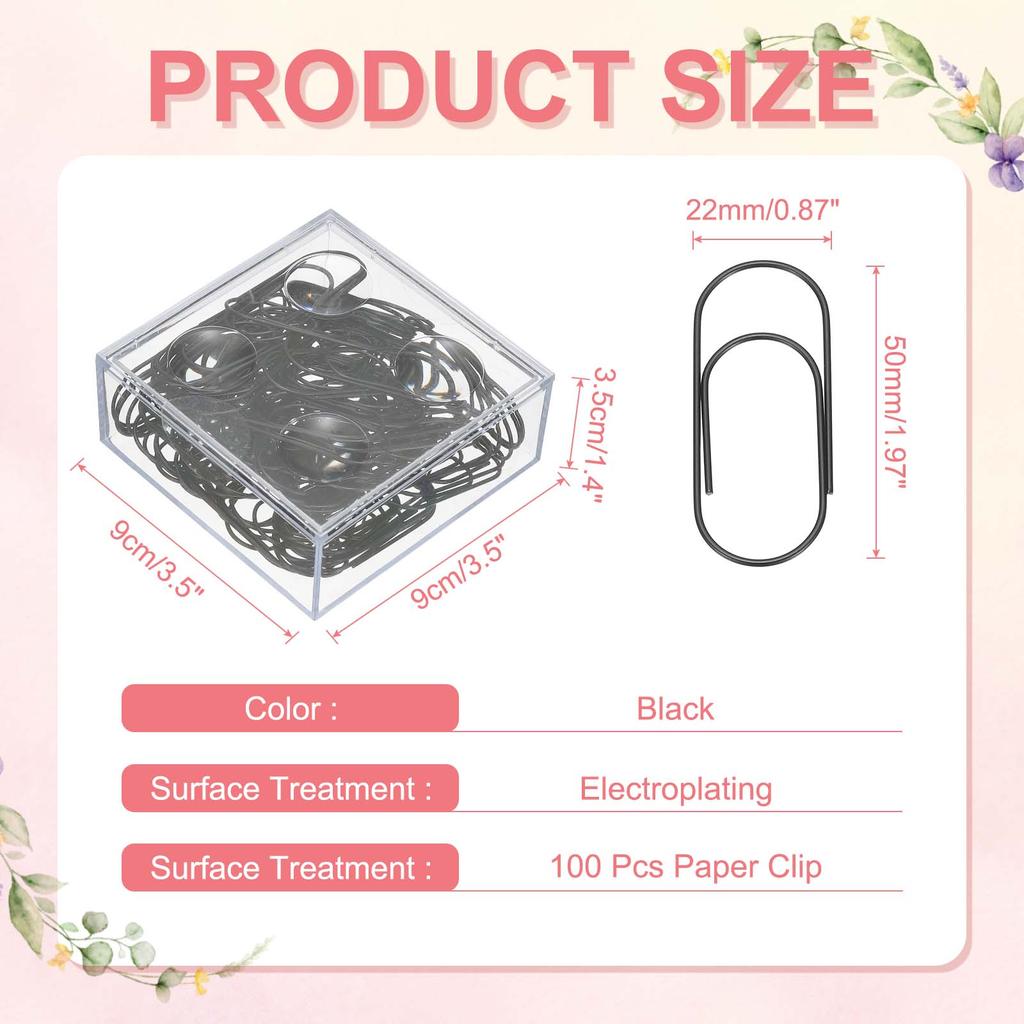 20/50/100Pcs Paper Clip 2inch Non-Skid Metal Paper Clamp Clips Large for Office Supplies Craft Scrapbook Document Note Sorting