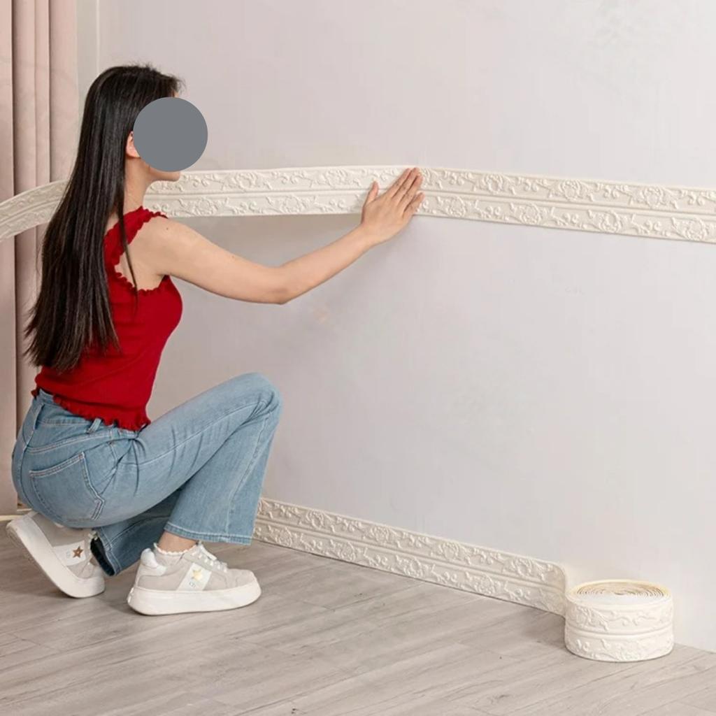 1roll Ceiling Decoration Strip Wall Sticker Waterproof Antifouling Self-Adhesive Top Corner Line Floor Stitching Ceiling Basebo