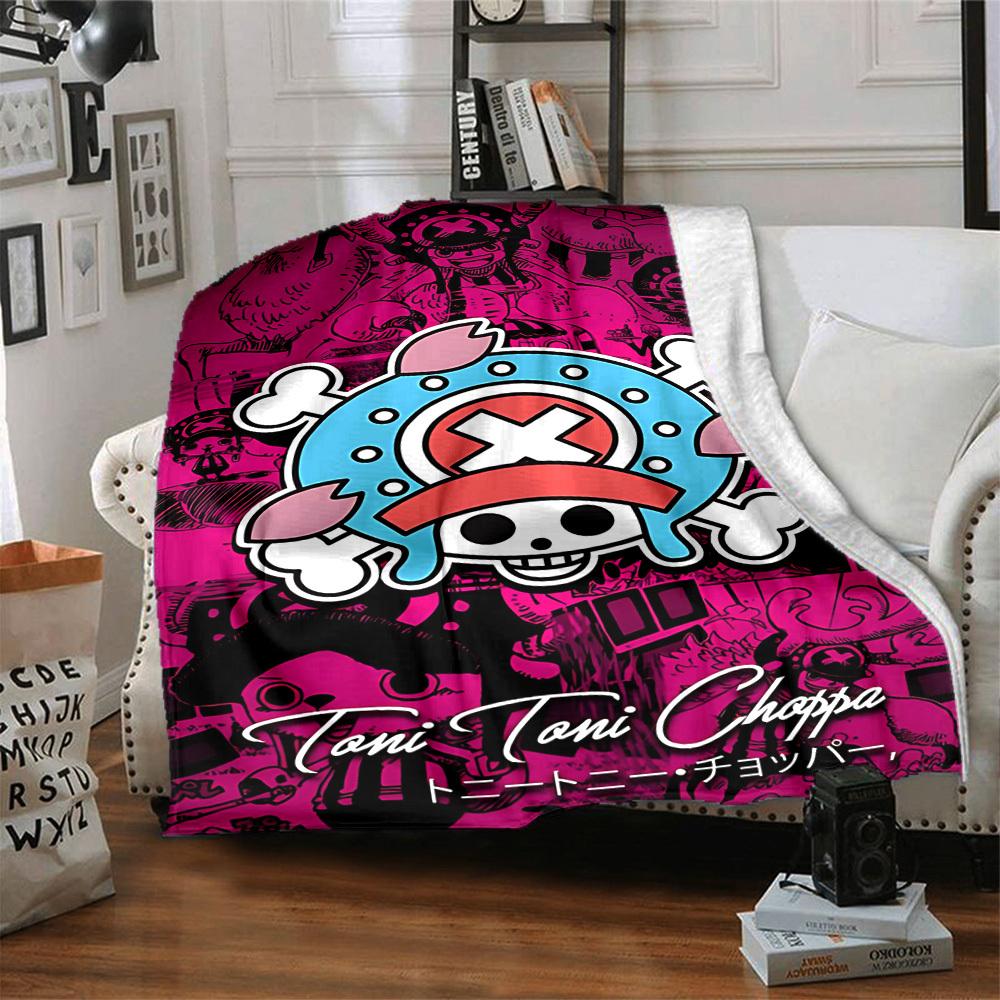 1 Stück ONE PIECE Toni Chopper Flanelldecke, Weich Hautfreundlich mit Digitaldruck, Verschiedene Größen erhältlich für Familie, Freunde, Geburtstag