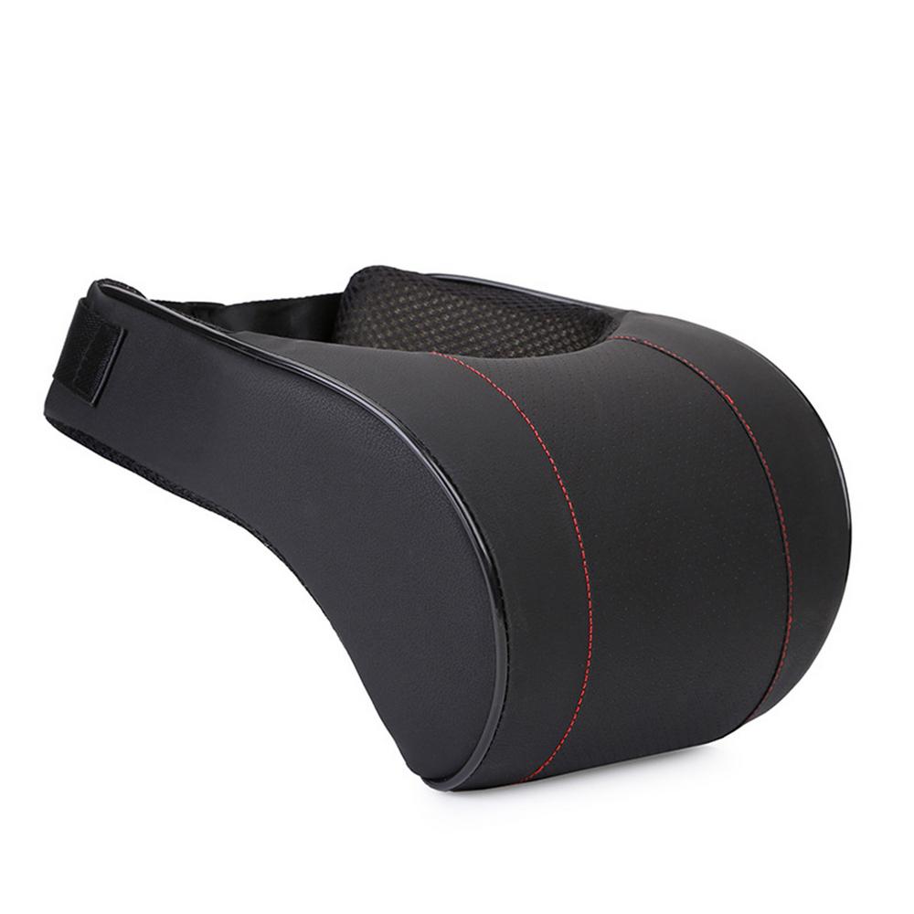 PU Leather Auto Car Neck Pillow Memory Foam Filling Neck Rest Seat Headrest Pillow Support Solution For Kids And Adults
