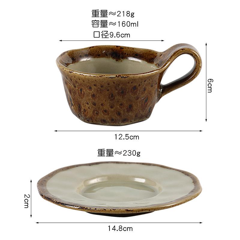 Kiln Transmutation Ceramic Coffee Cups and Plates Flower Tea Cup Office Afternoon Tea Mug Breakfast Cup Dessert Dish Water Cups