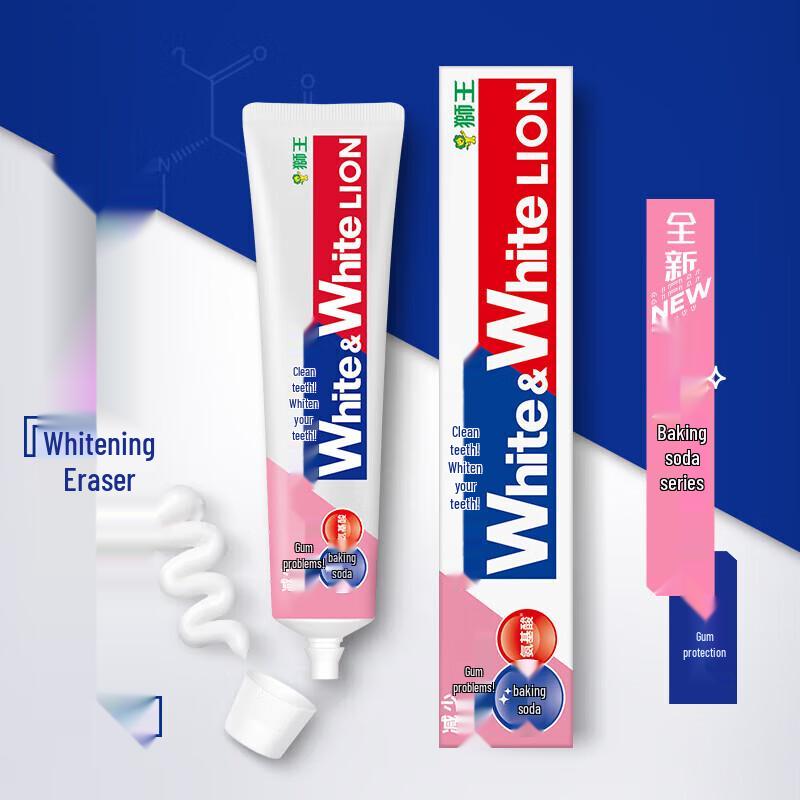 Lion WhiteWhite Amino Acid Baking Soda Toothpaste, Cool Peach Scent, 2x120g