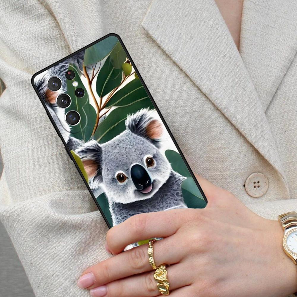 Koala and Eucalyptus Bumper Cell Phone Case for Samsung Galaxy S26 Ultra S25 S24 S23 S22 S21 S20 Note10 Cover