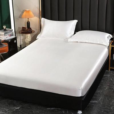 Luxury Satin Fitted Sheet High-End Mattress Cover Solid Color Bed Sheet With Elastic Band Bedsheet 140x200 160x200 Fit Sheet