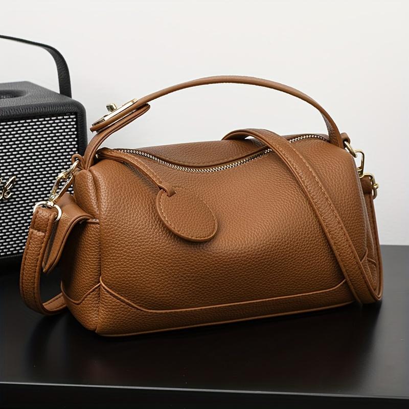 1 шт Женская минималистичная сумка-бостон съемный регулируемый ремень застежка-молния с полиэстеровой подкладкой - хаки темно-коричневый синий черный ручная сумка через плечо 2243₽