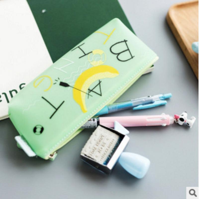 PVC jelly glue cute pencil bag Simple small large capacity stationery bag student school supplies storage bag pen case gifts