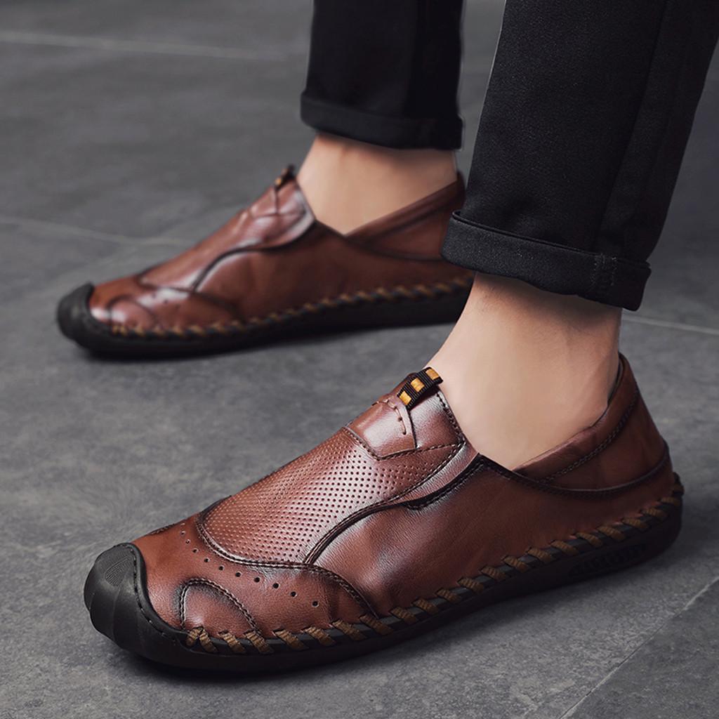 Leisure Men Business Leather Shoes Casual Round Toe Peas Oxfords Male Suit Shoes OCEAN-STORE Leisure Men Business Leather Shoes Casual Round Toe Peas Oxfords Male Suit Shoes OCEAN-STORE