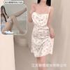 Crispy new Internet celebrity explosion sexy women's pajamas advanced feeling ice silk summer pure desire wind small floral suspender nightdress