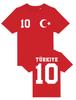 Youth Designz Turquia Crianças crianças meninos Camiseta com NOME + NÚMERO DESEJADO Camisa Copa do Mundo Campeonato Europeu Türkiye