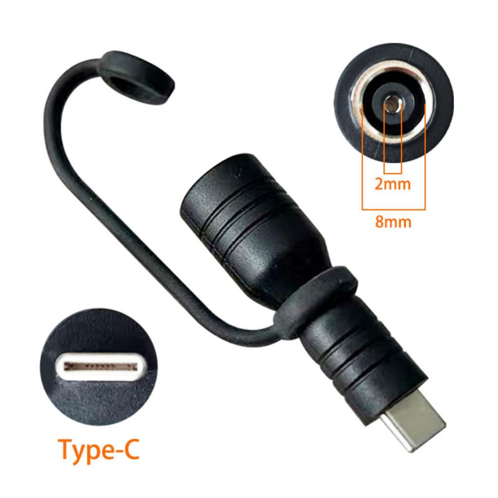 Portable DC8.0x2.0mm Female To Type C Male Power Cord Adapter Supports 100W Fast Charging For Electronics
