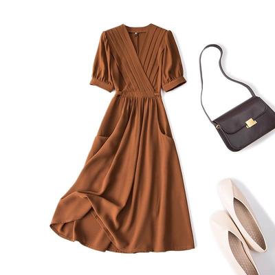 Elegante Vestito da Donna Taglie Forti in Stile Retrò per la Moda Estiva Vintage di Alta Gamma Vita Sottile Vestito MM