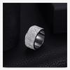 12MM Men's Titanium Steel Fashion Ring with Embedded Diamonds - Versatile Design, 8 Rows of Diamonds