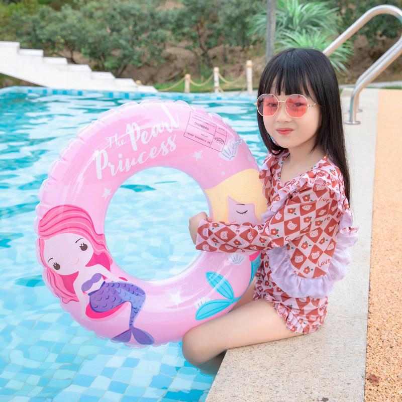 And Adult Childrens Cartoon Mermaid Dinosaur Thickened Inflatable Swimming Ring