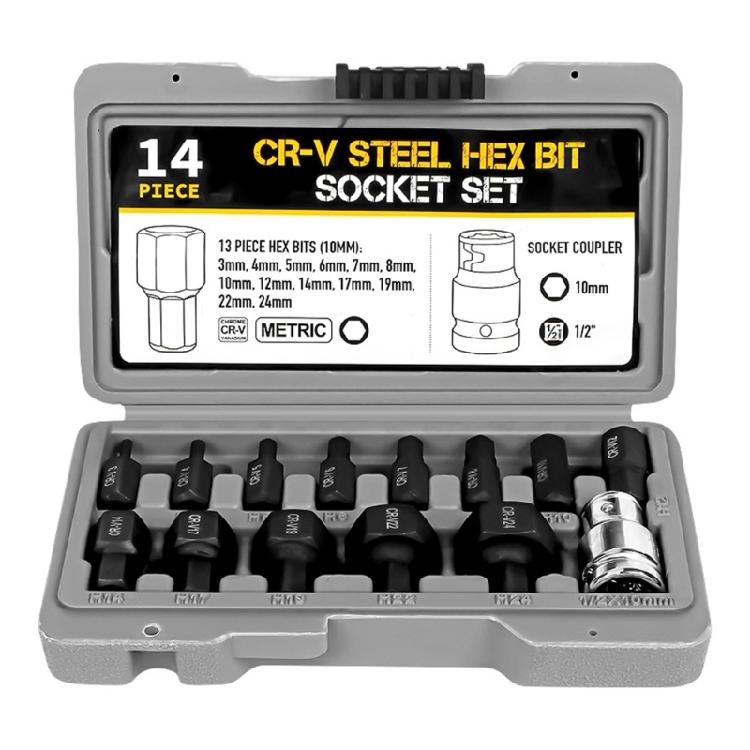 

14Pcs Drill Bit Adapter Hexagon Nut Driver Drill Bit Socket Screwdriver Wrench 1