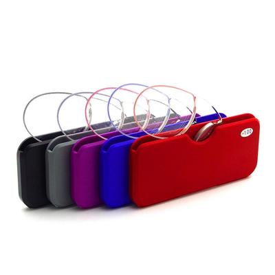 Ultraleichte rahmenlose Lesebrille mit Pince-Nose-Karten-Design für Senioren