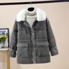 Women's Short Loose Lapel Strip Cotton Clothes, New Cotton-padded Clothes, Winter Warm Jacket